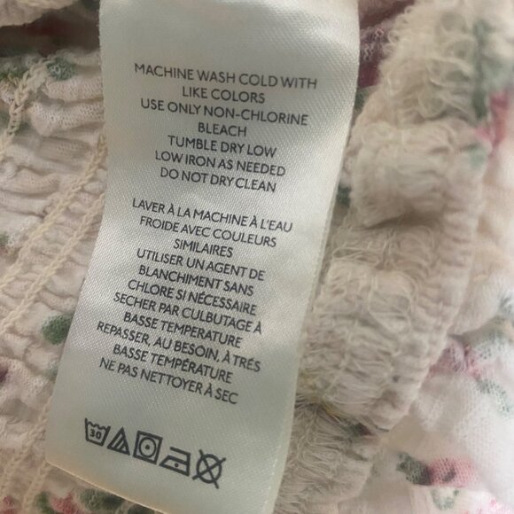 Free People Favorite Top Womens S‎ Pink Floral Smocked Ruffled Peasant Feminine - Picture 3 of 15